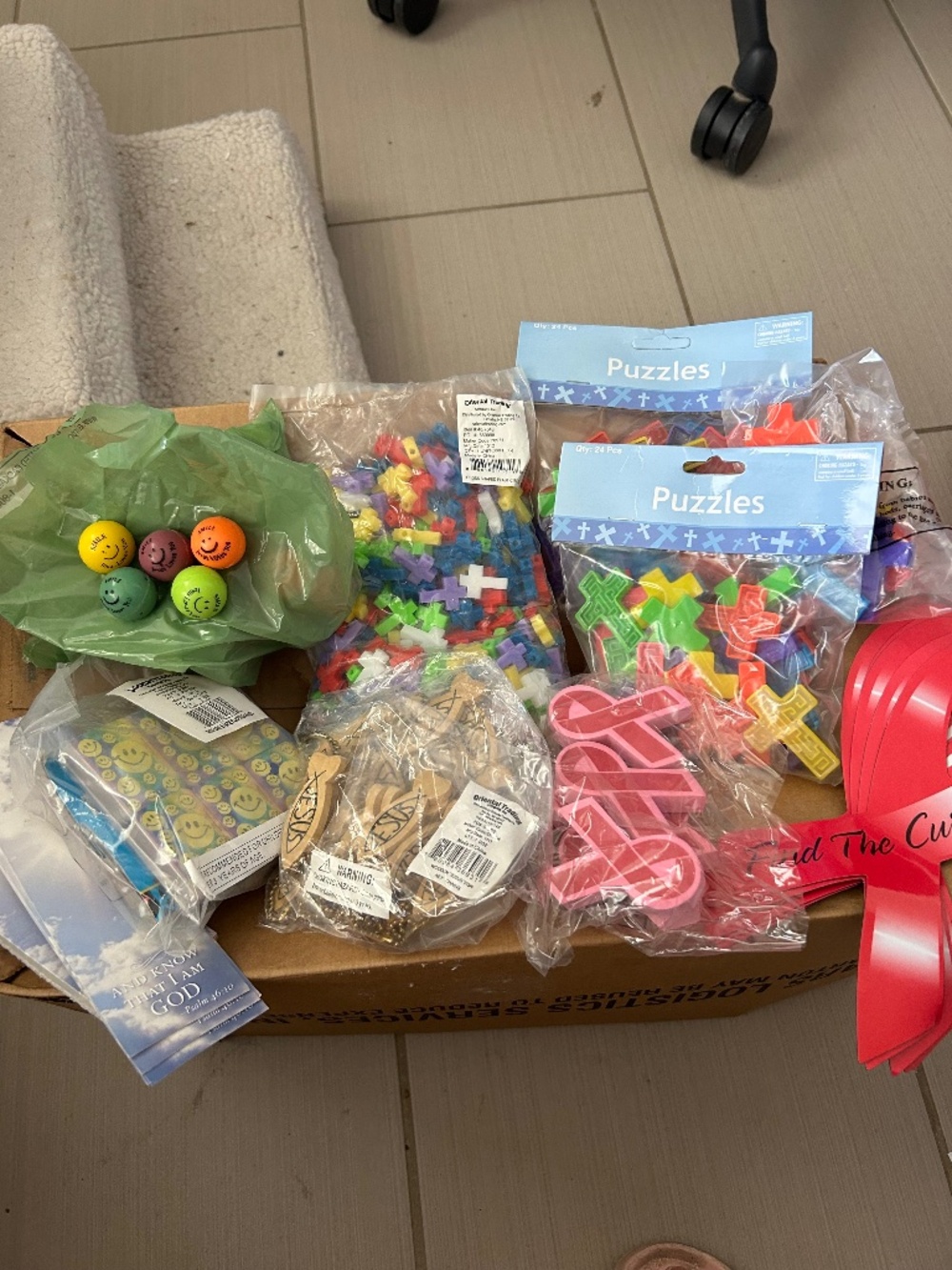 Assorted Christian-themed Treasure Box Items